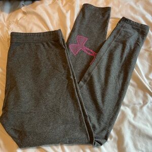 Under Armour Kids Charcoal and Pink Leggings
